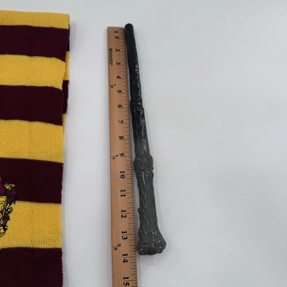 Harry Potter Gryffindor Scarf Knit House Crest Glasses Wand Cosplay Halloween